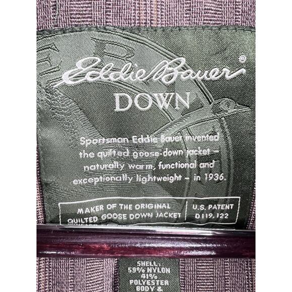 Eddie Bauer Goose Down Puffer Jacket XL Tall Red Quilted Full Zip Mens Outdoor - Picture 5 of 16